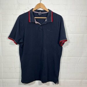 Ben Sherman Polo Shirt Mens Size Large Blue Golf Top Casual Short Sleeve